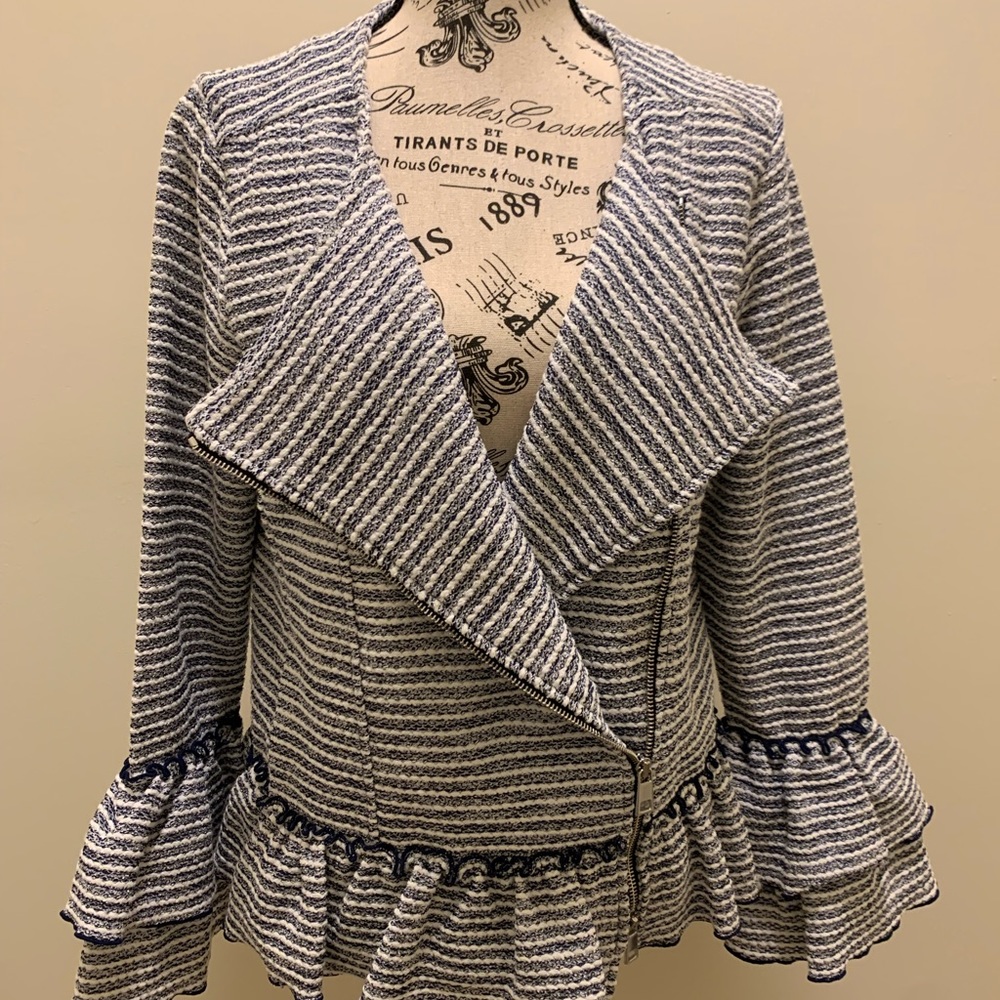 Banana Republic Ruffle Sleeve Knit Blazer